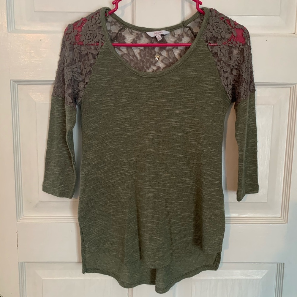 Candies juniors small 3/4 sleeve lace sweater